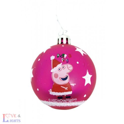 Peppa malac mintás karácsonyfadíszek - 10db