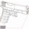 Glock 17-es pisztoly mintás 3D illúzió lámpa 