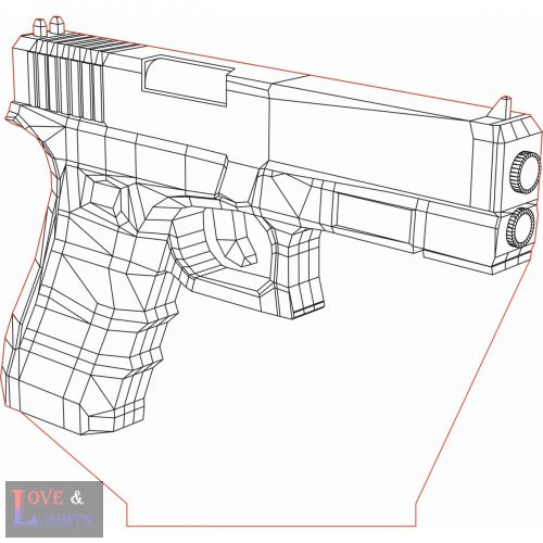 Glock 17-es pisztoly mintás 3D illúzió lámpa 