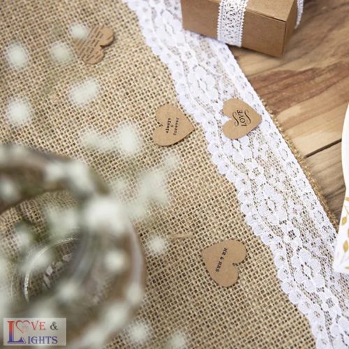 Juta asztali futó csipke szegéllyel - 0,28 x 2,75 m