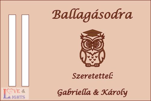 Ballagási gravírozott pénzátaó kártya bagoly mintával