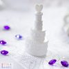 Fehér esküvői torta formájú szappanbuborék fújó
