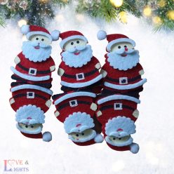 Karácsonyi filc díszek - mikulás - 6db