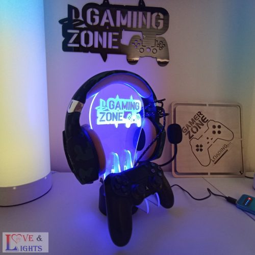 Kontroller és fülhallgató tartó 3D lámpa