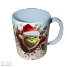 Grincs mintás vicces karácsonyi bögre