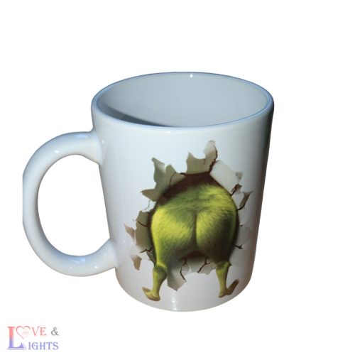 Grincs mintás vicces karácsonyi bögre