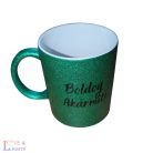 Grincs mintás vicces karácsonyi bögre - zld glitteres