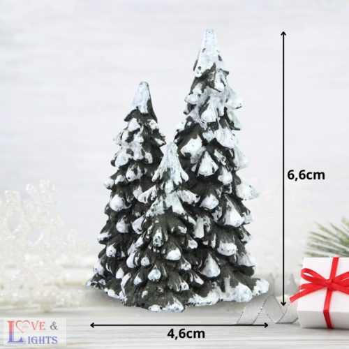 Mini fenyőfák karácsonyi falukba - 6,6cm
