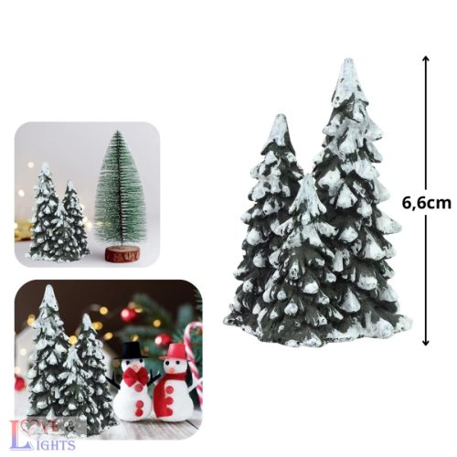 Mini fenyőfák karácsonyi falukba - 6,6cm