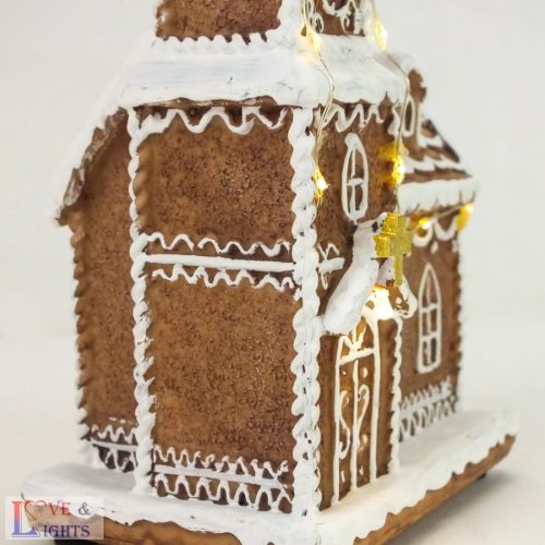 Világítós mézeskalács templom