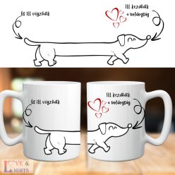   Tacskós bögre – Itt kezdődik a boldogság felirattal, 3 dl kerámia