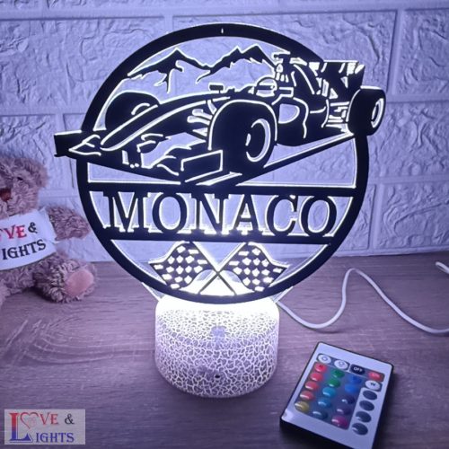 Névre szóló díszlámpa Forma 1 rajongóknak