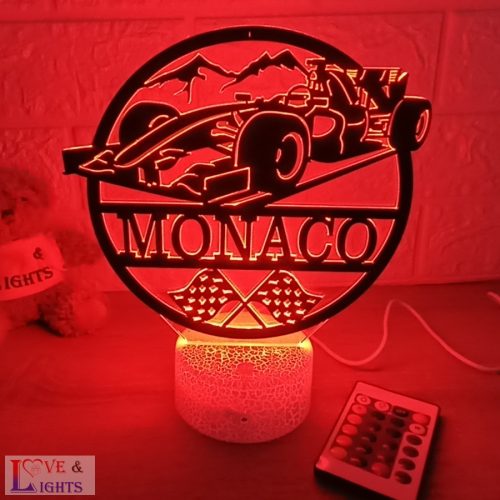 Névre szóló díszlámpa Forma 1 rajongóknak