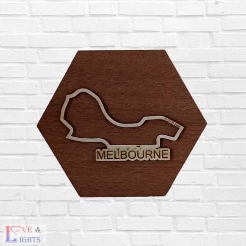 Melbourne Forma 1-es pálya alakú hatszögletű dísz
