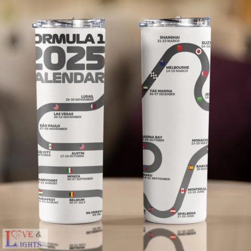 Forma 1 2025-ös naptár acél poháron -590 ml
