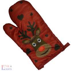 Sütőkesztyű karácsonyi mintával - felnőtteknek - piros