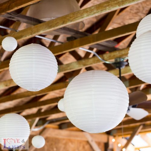 Fehér papír lampion 30 cm