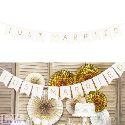 "Just Married" arany feliratos füzér