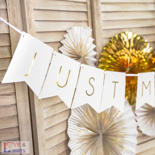"Just Married" arany feliratos füzér