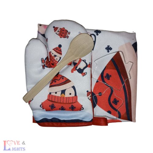 Kötény szett gyerekeknek karácsonyi mintával - pingvines