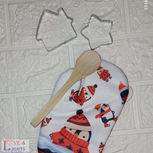 Kötény szett gyerekeknek karácsonyi mintával - pingvines