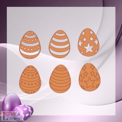 Fából készült húsvéti tojások 6 db