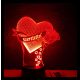 Szív rózsával mintás lámpa- egyedi felirattal