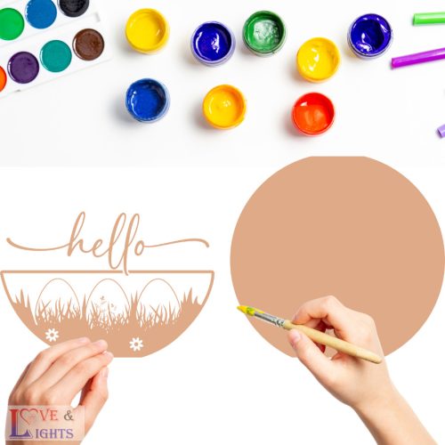 Húsvéti ajtókopogtató alap- DIY csomag - hello