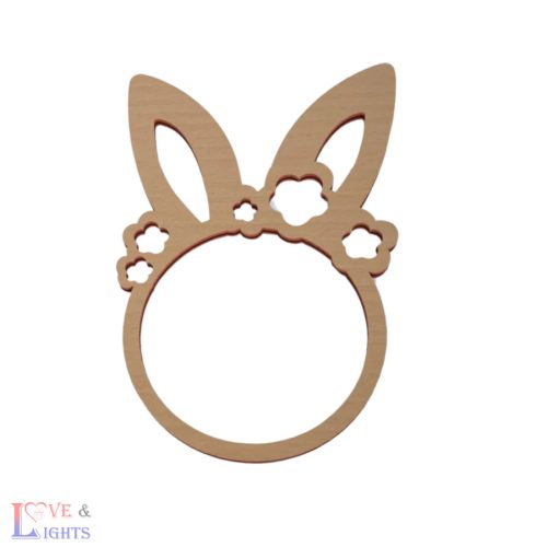 Húsvéti szalvétagyűrű fából nyuszifüles - 4db