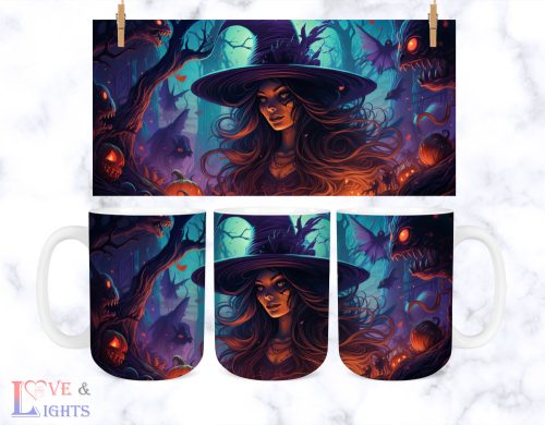 Boszorkányos halloweeni bögre