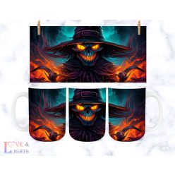 Töklámpás  mintás  halloweeni bögre -3