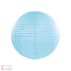Halványkék papír lampion gömb 20 cm