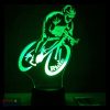 Bicikliző mintás 3D lámpa - kérhető felirattal