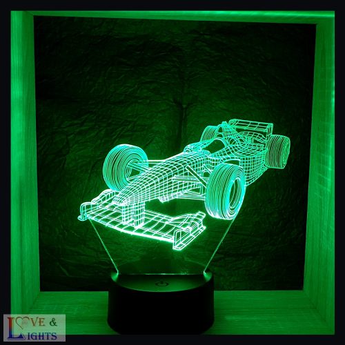 Forma-1 3D lámpa – autós dekor, ajándék F1 rajongóknak