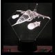 Vadászrepülő rakétákkal mintás 3D illúzió lámpa