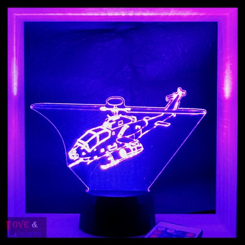 Helikopter mintás 3D illúzió lámpa