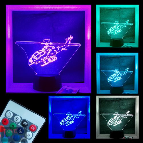 Helikopter mintás 3D illúzió lámpa