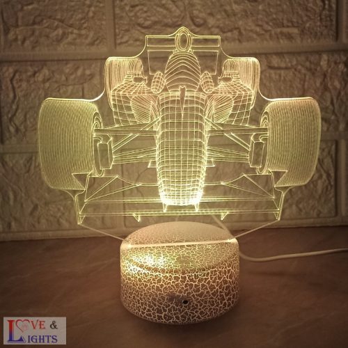 Forma-1 autó mintás illúzió lámpa -2