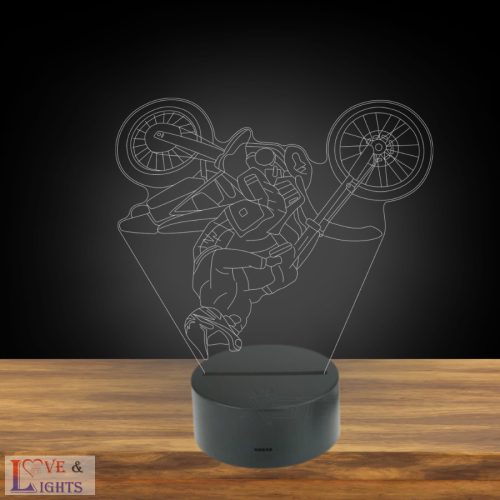 Cross motoros repül - 3D LED lámpa