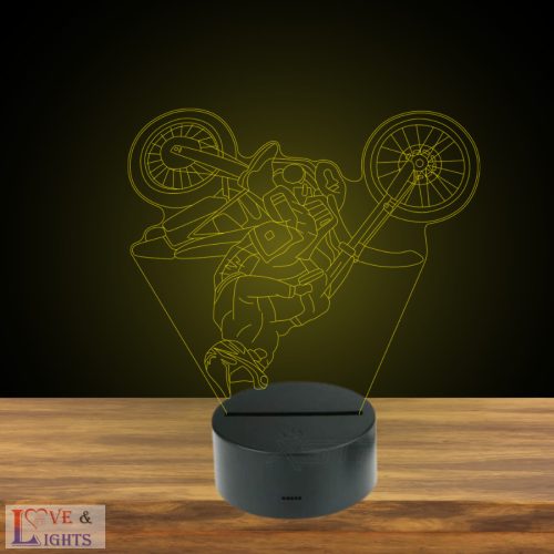 Cross motoros repül - 3D LED lámpa