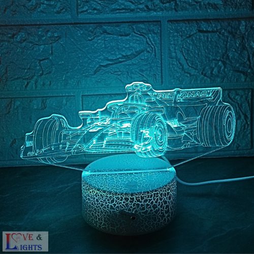 Forma-1 autó mintás illúzió lámpa  - Mercedes