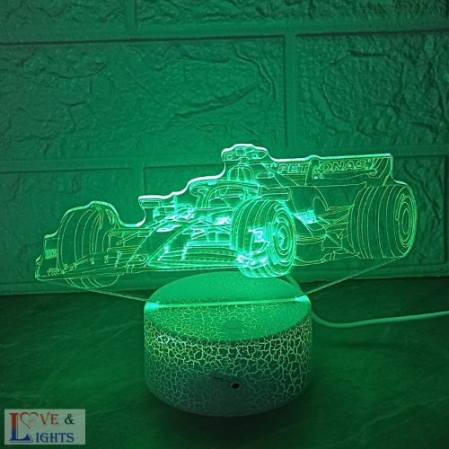 Forma-1 autó mintás illúzió lámpa  - Mercedes
