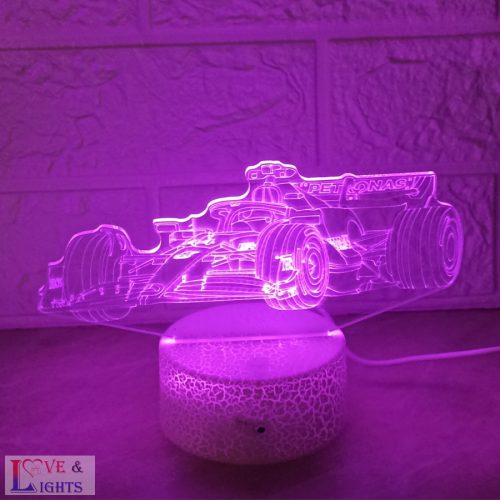 Forma-1 autó mintás illúzió lámpa  - Mercedes