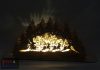Téli tájat ábrázoló fa dekoráció- DIY