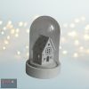 Karácsonyi házikó, üvegbúrában, LED-es világítással