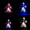 Fenyőfa alakú fa dekoráció LED világítással - gyertya mintás