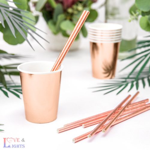 Pohár szett rosegold színben - 6db
