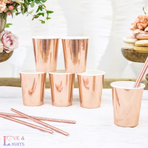 Pohár szett rosegold színben - 6db