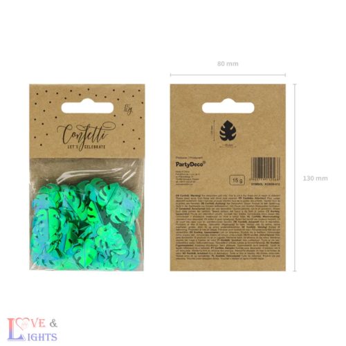 Zöld konfetti levelek - 15g