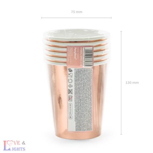 "Igent mondott" - lánybúcsús pohár szett rosegold színben - 6db